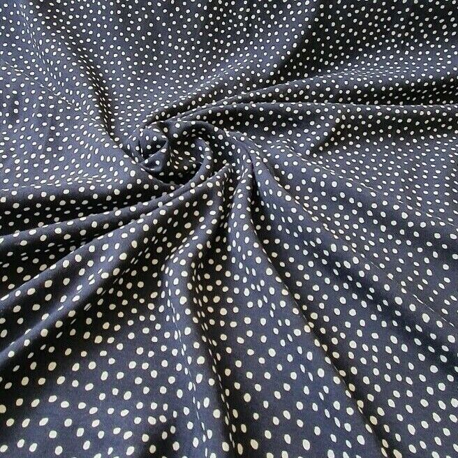 100% Viscose Fabric Polka Dot 140cm Spots Dress Making Sewing