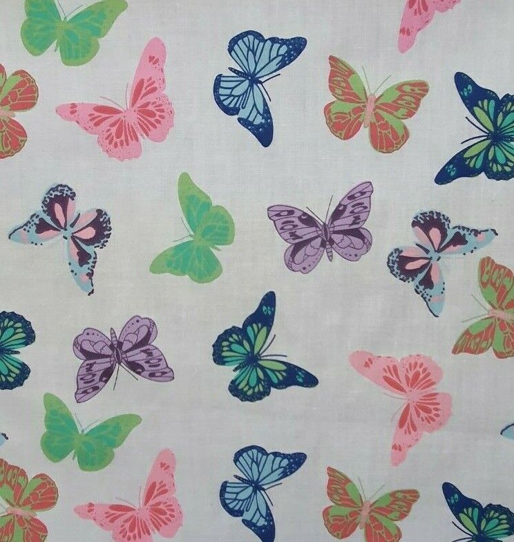 Butterfly Polycotton Fabric Butterflies Sewing Craft Material