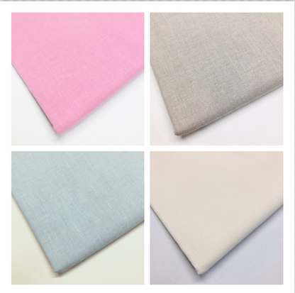 4 Fat Quarter Bundle Packs Plain 100% Cotton Fabric Material Plain Coloured