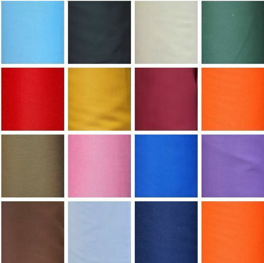 Polycotton Drill Fabric Plain Coloured Workwear Uniform Material 150cm Wide