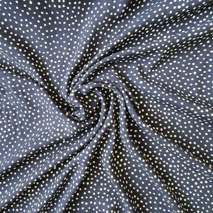 100% Viscose Fabric Polka Dot 140cm Spots Dress Making Sewing