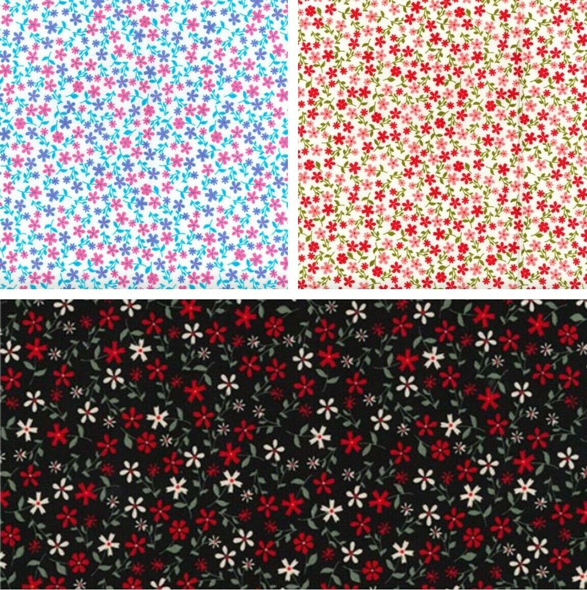 Daisy 100% Cotton Poplin Fabric Rose & Hubble Floral Petal Sewing Craft Dress