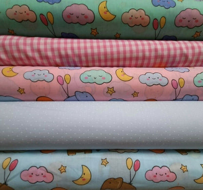 Polycotton Fabric Bundles Fat Quarters Squares Craft Sewing Floral Material