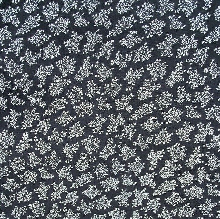 100% Viscose Fabric White Floral 140cm wide Dressmaking Dress Material