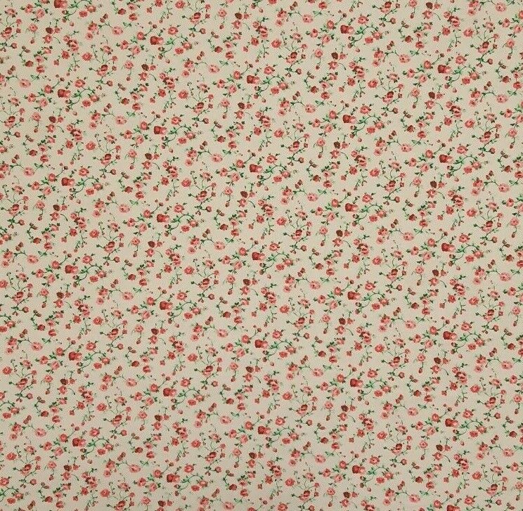 Floral Polycotton Fabric 45" Rose Flowers Sewing Craft