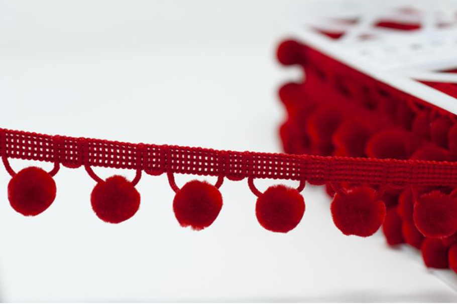 Pom Pom Trimming By the Metre 15mm Balls Crafts Sewing Cushions Trim