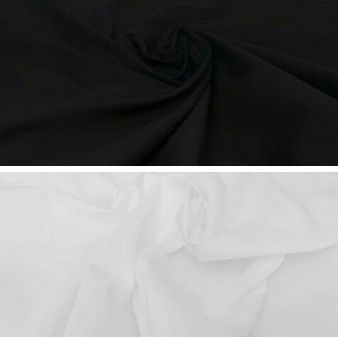 Plain polycotton fabric 45" craft dress patchwork black & white