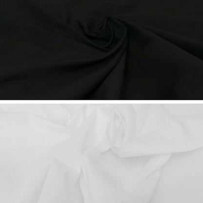 Plain polycotton fabric 45" craft dress patchwork black & white