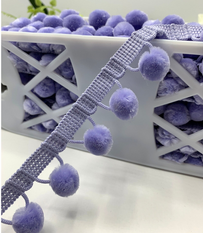Pom Pom Trimming By the Metre 15mm Balls Crafts Sewing Cushions Trim